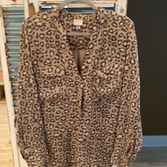 a new day Tops - A New day leopard mixed media top XL